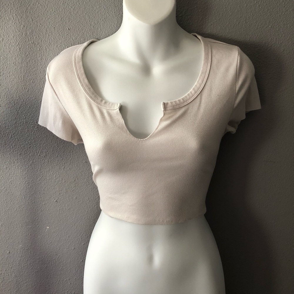 white slit crop top